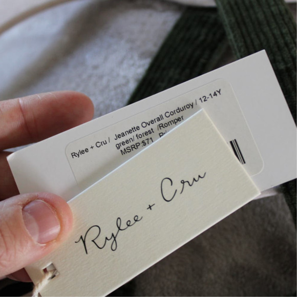 NWT Rylee and Cru Jeanette Forest Green Corduroy Overalls 12-14 Year - Picture 5 of 11